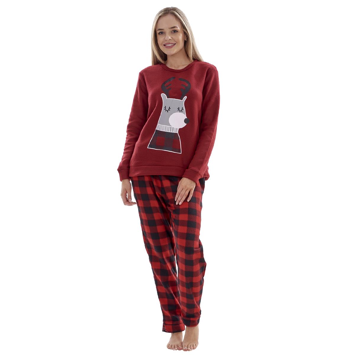 Ladies Fleece Pyjamas Printed Winter Warm PJ'S Nightwear RRP £20