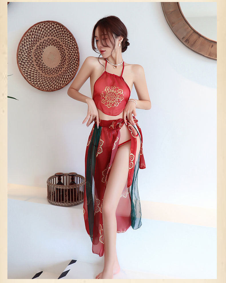 Hanfu  Bridal  Uniform  Temptation  Pajamas  Bellyband  Passion Set