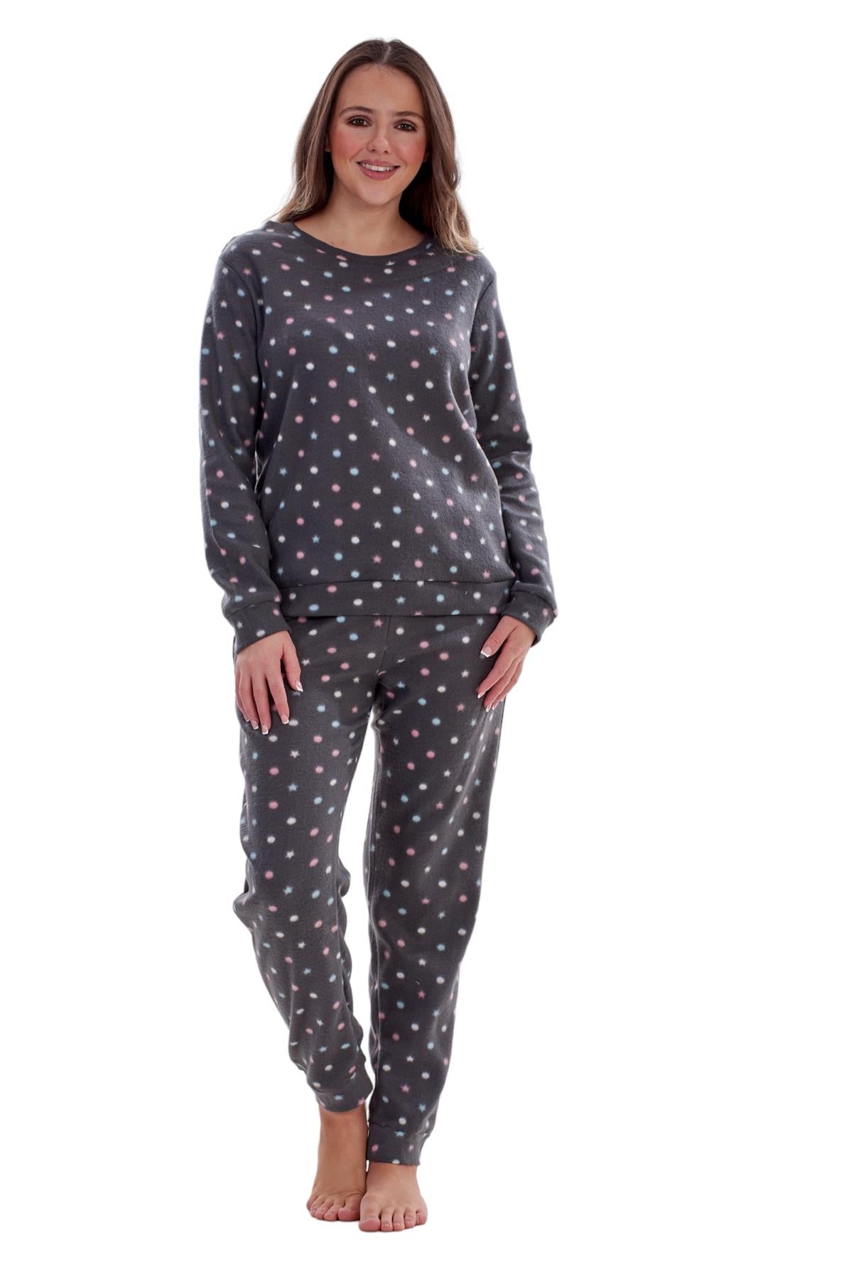 Ladies Fleece Pyjamas Printed Winter Warm PJ'S Nightwear RRP £20