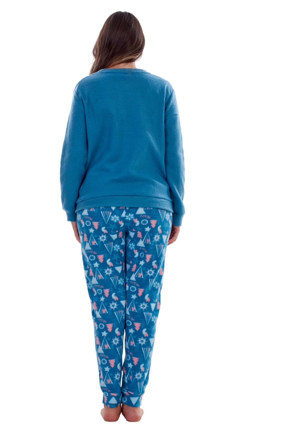 Ladies Fleece Pyjamas Printed Winter Warm PJ'S Nightwear RRP £20