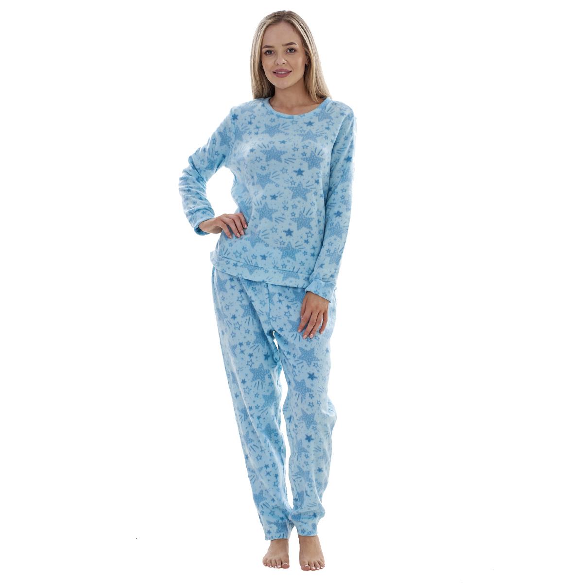 Ladies Fleece Pyjamas Printed Winter Warm PJ'S Nightwear RRP £20