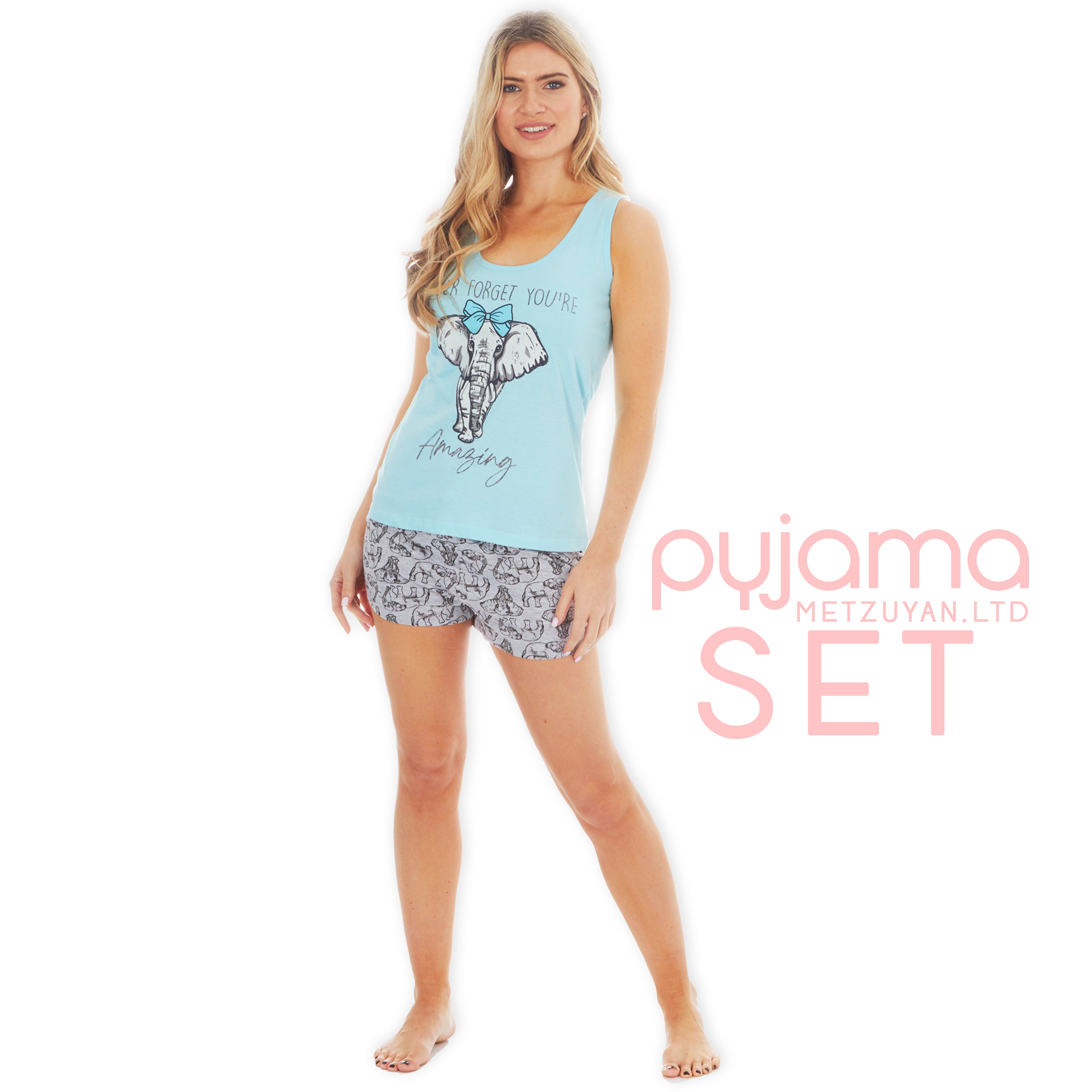 Ladies Cool Comfort Cotton Shortie Set Pyjama Shorty Set Sleeveless Pyjamas NEW