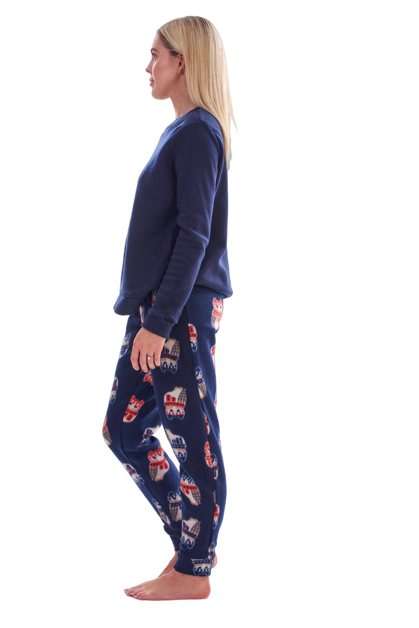 Ladies Fleece Pyjamas Printed Winter Warm PJ'S Nightwear RRP £20