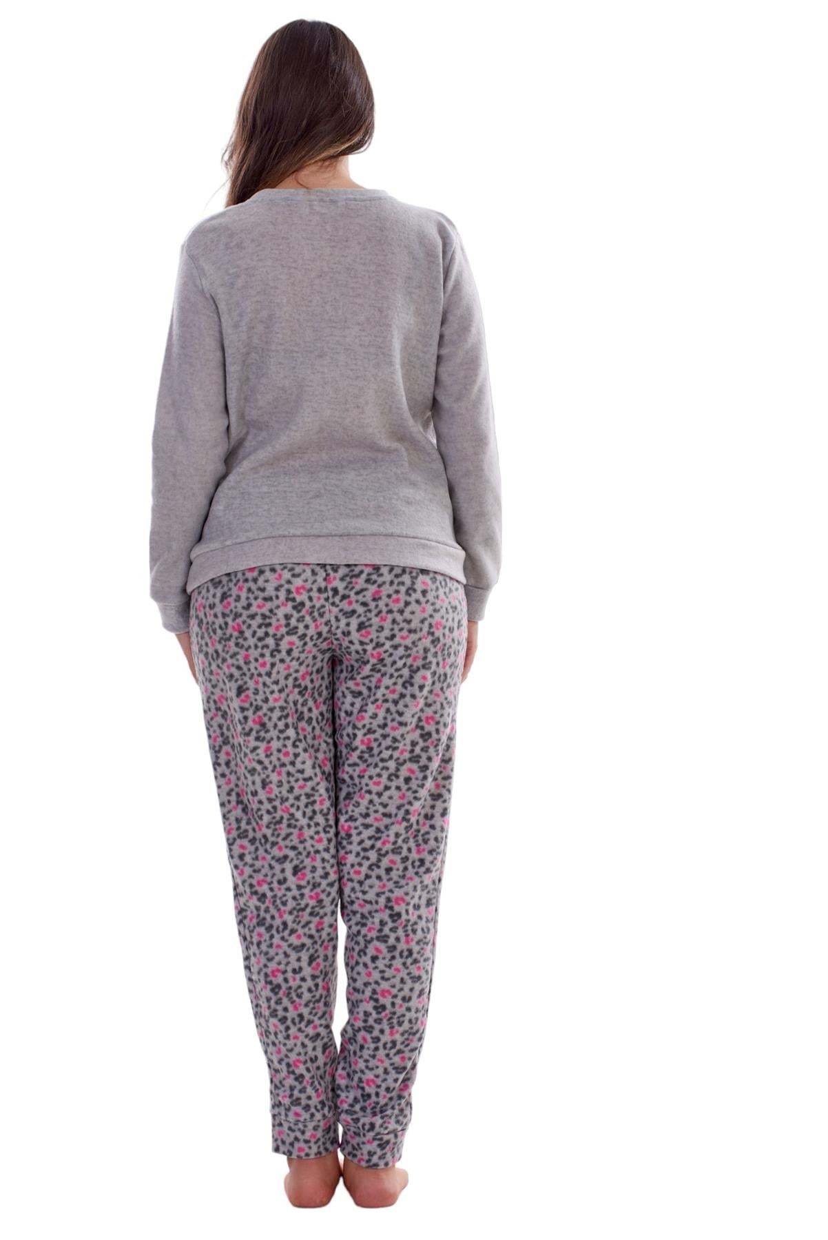 Ladies Fleece Pyjamas Printed Winter Warm PJ'S Nightwear RRP £20