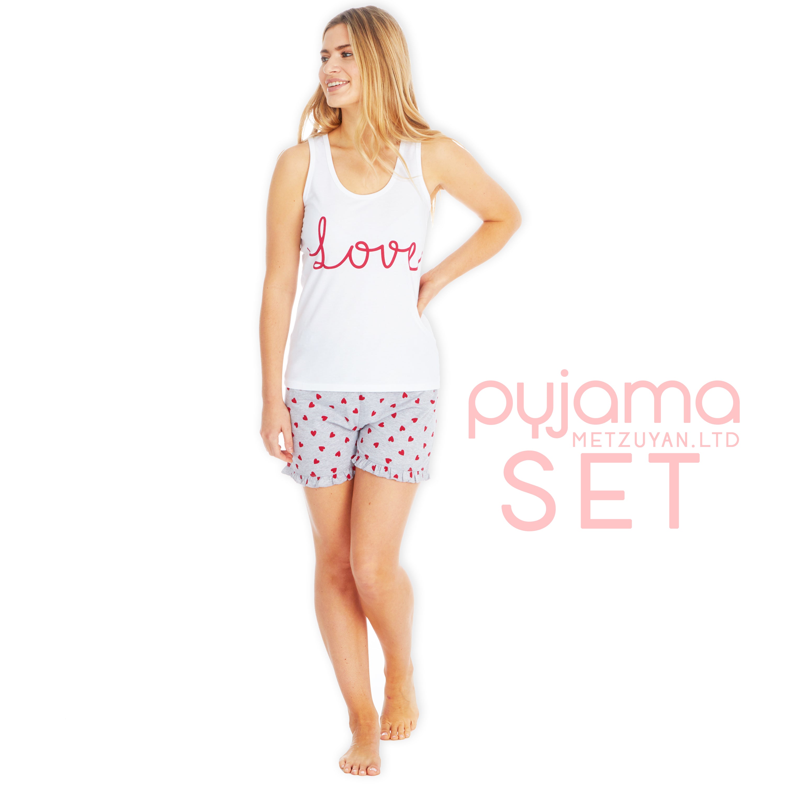 Ladies Cool Comfort Cotton Shortie Set Pyjama Shorty Set Sleeveless Pyjamas NEW