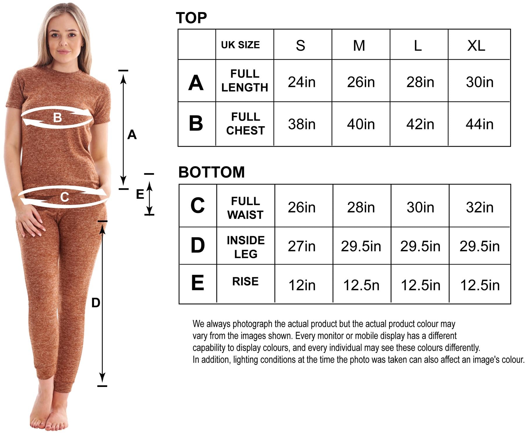 Ladies Stretch Short Sleeve Loungewear PJ'S Pockets Pyjama Set