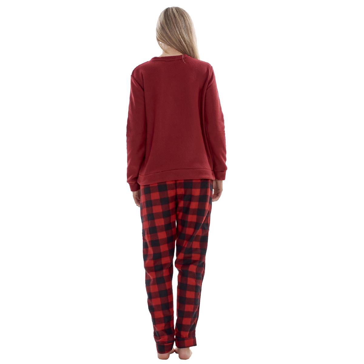 Ladies Fleece Pyjamas Printed Winter Warm PJ'S Nightwear RRP £20
