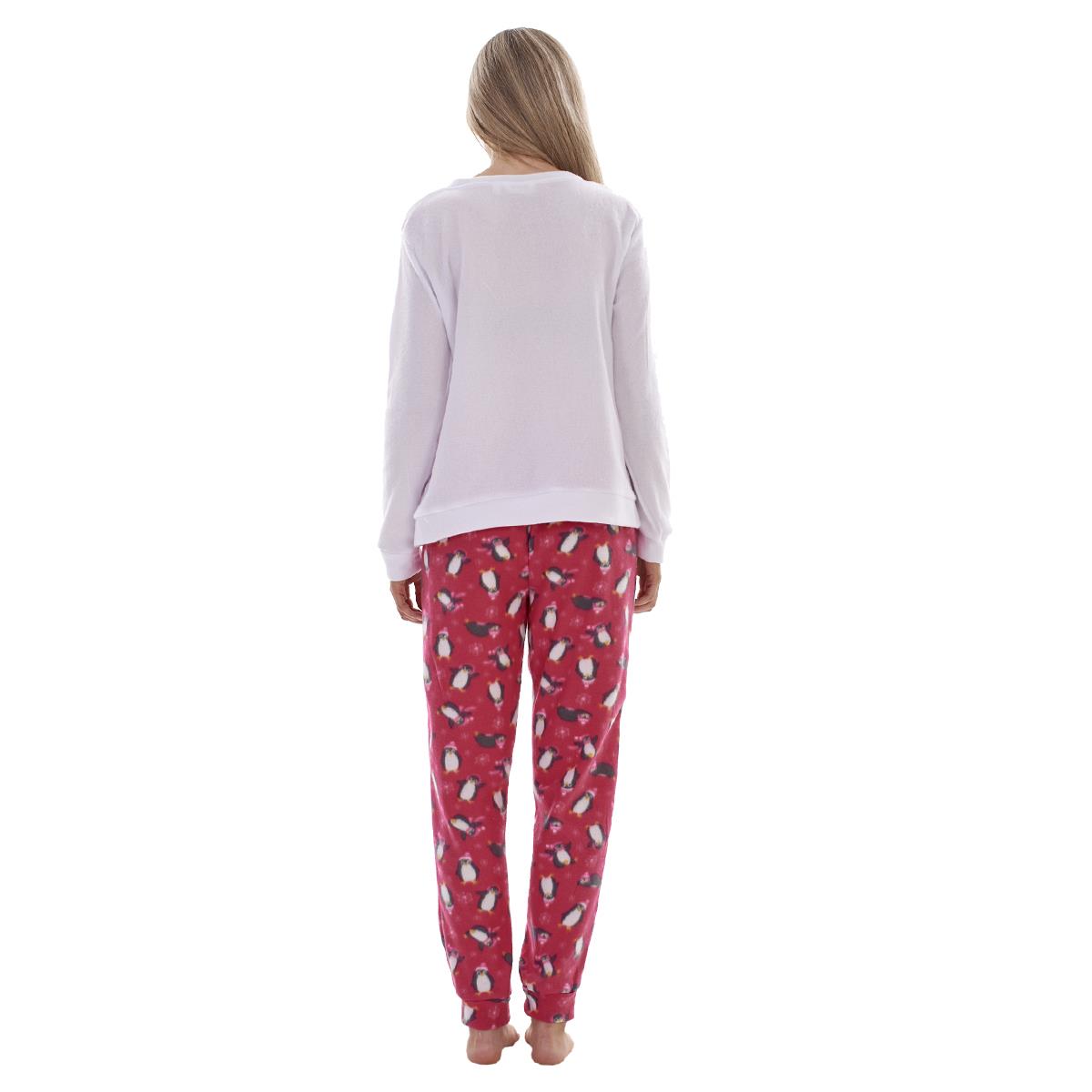 Ladies Fleece Pyjamas Printed Winter Warm PJ'S Nightwear RRP £20