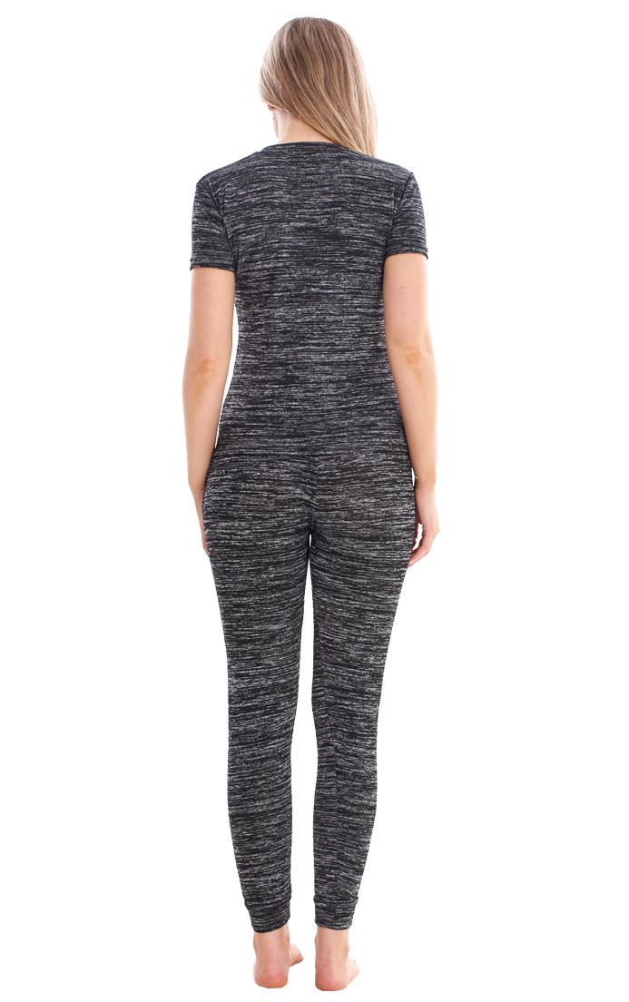 Ladies Stretch Short Sleeve Loungewear PJ'S Pockets Pyjama Set