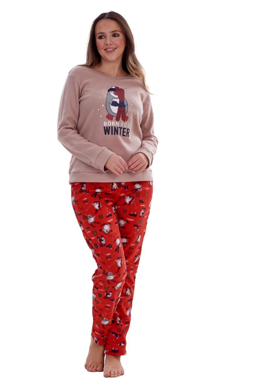 Ladies Fleece Pyjamas Printed Winter Warm PJ'S Nightwear RRP £20