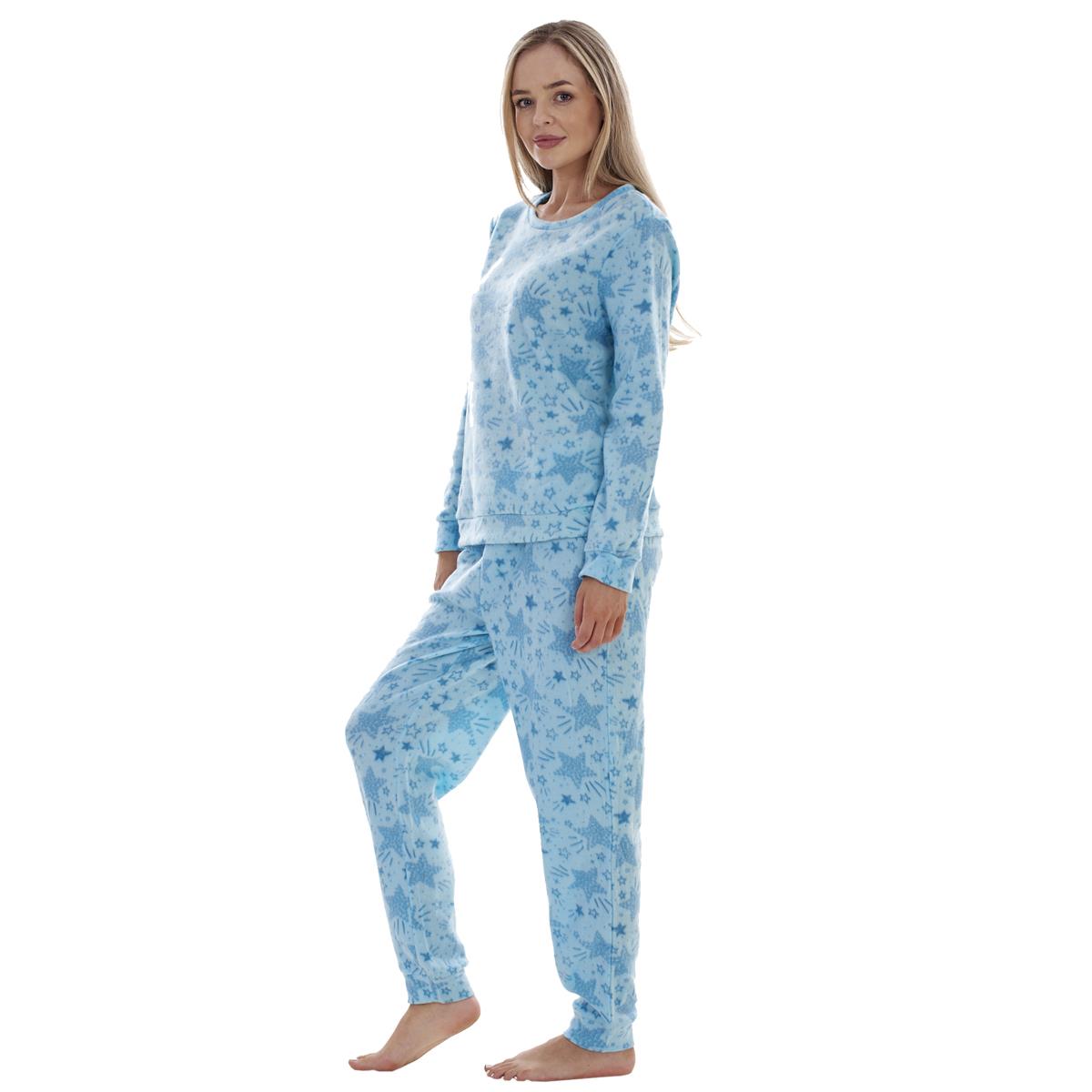 Ladies Fleece Pyjamas Printed Winter Warm PJ'S Nightwear RRP £20