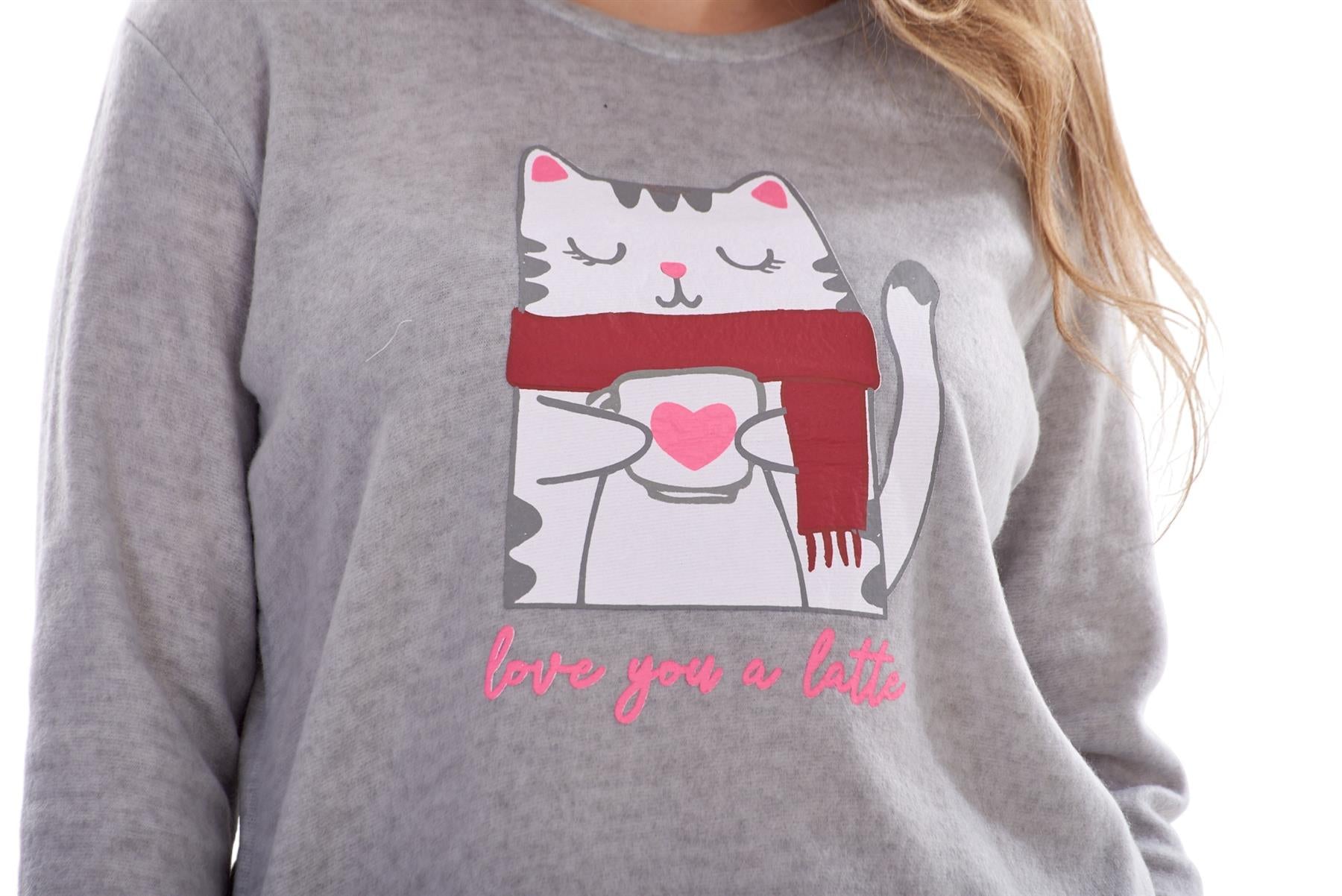 Ladies Fleece Pyjamas Printed Winter Warm PJ'S Nightwear RRP £20