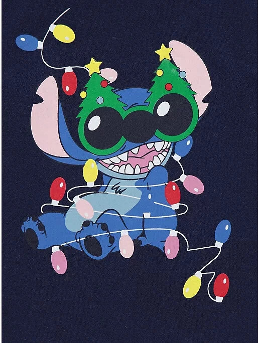 Christmas Family Matching Disney Lilo & Stitch Ohana Navy Blue Pyjamas George