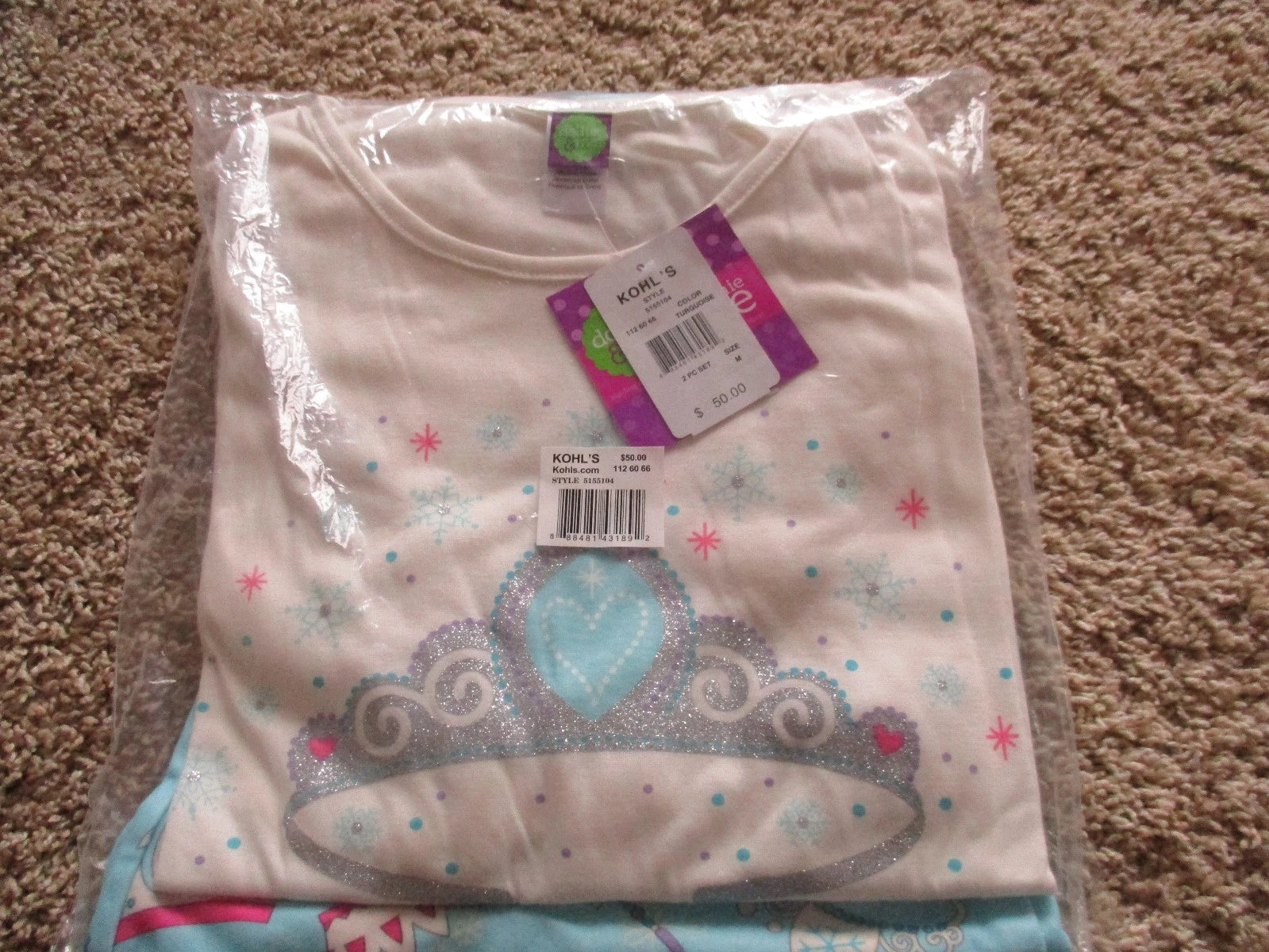 BNWT Dollie & Me for Mommy Women's long sleeve/pants Pajama Set, blue/ivory, $50