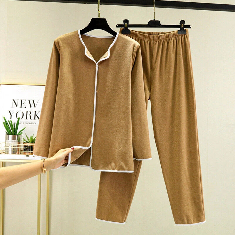 Homewear Spring New Casual Pijama Loose Nightwear Modal Pajamas Set Trouser Suit