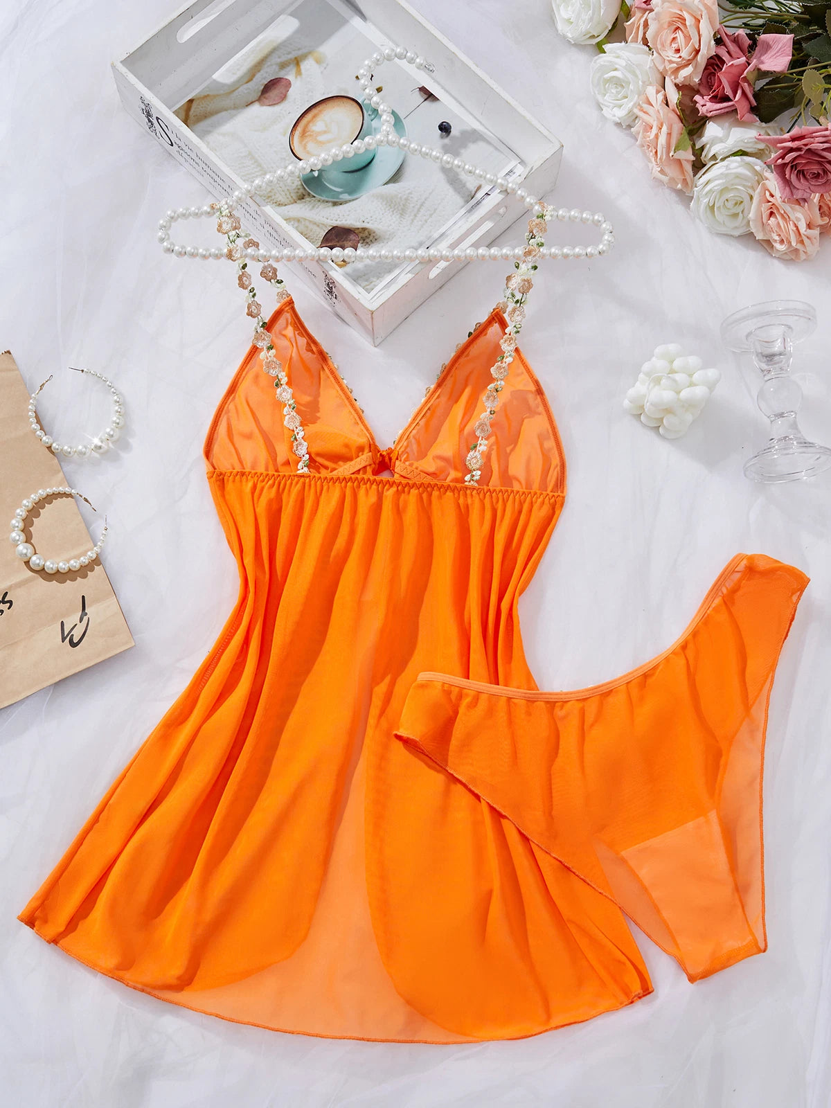 Sexy Women's Lingerie Floral Lace Sleepwear Underwear Dress See-Thru Babydoll US