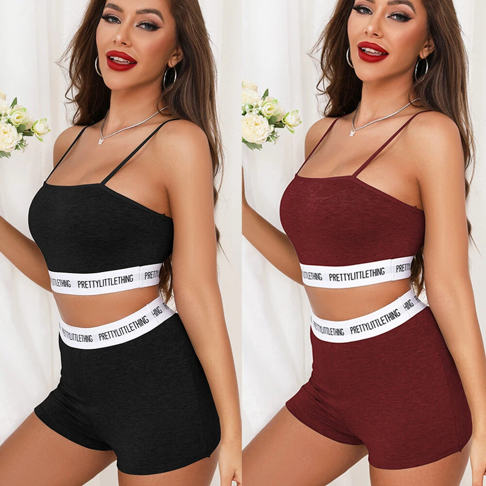Sexy Lingerie Women Pajamas Set Ladies Sleepwear Underwear Cami Tops Shorts Set