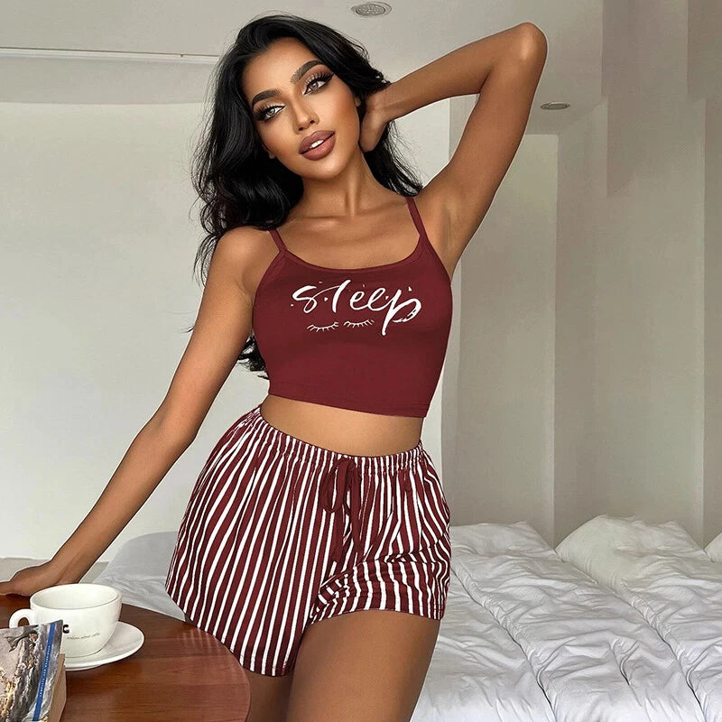 Women Ladies Sexy Lingerie Cami Vest Shorts Set Soft Sleepwear Pajamas Underwear