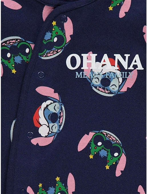 Christmas Family Matching Disney Lilo & Stitch Ohana Navy Blue Pyjamas George
