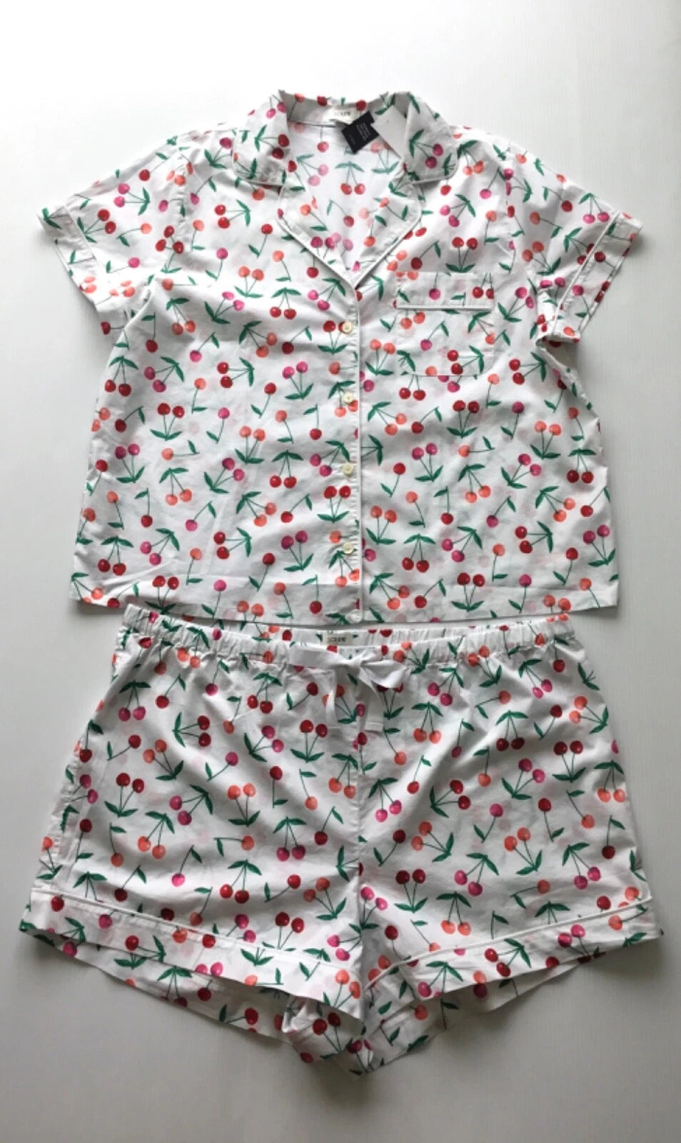 J.Crew Factory NWT Short Sleeve Cotton Short Pajama Set In Cherries Size: L, XXL