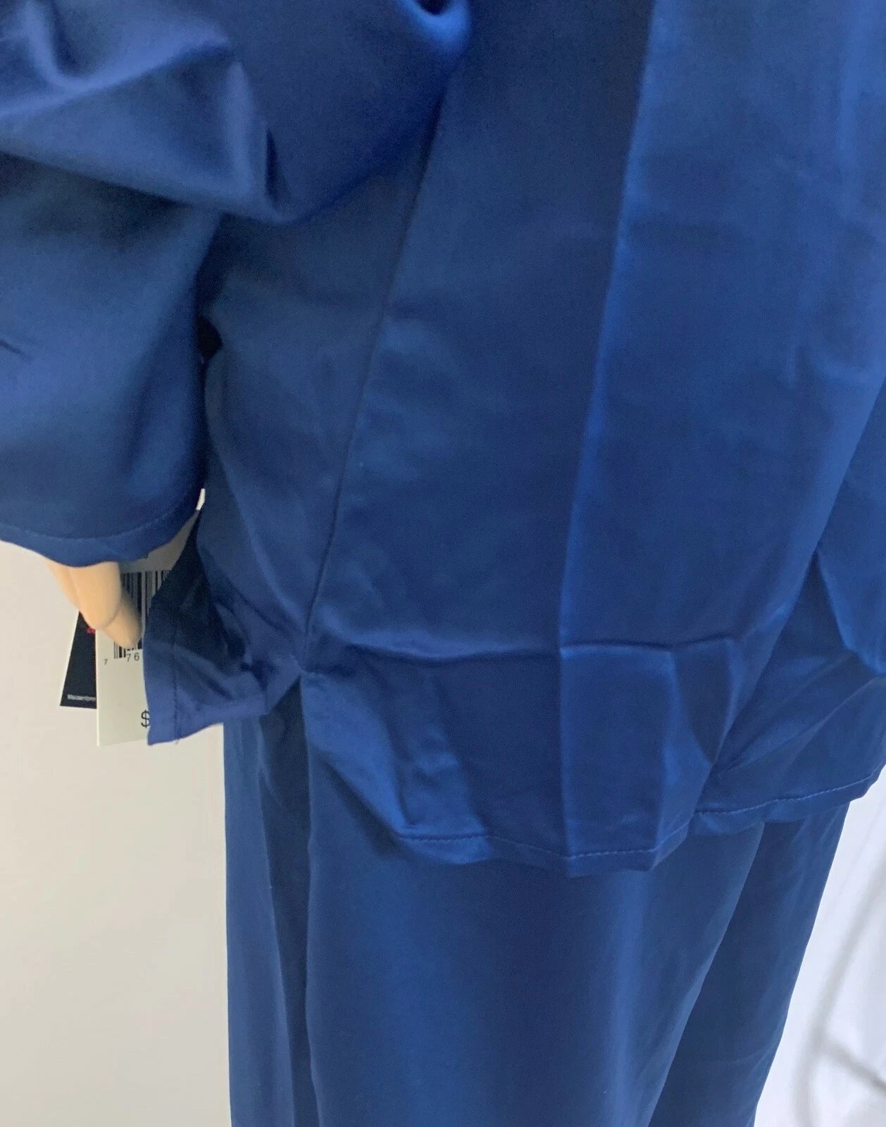 Maidenform Women's blue depths Prima Ballerina Luxe Satin Pj shirt& pant Set,M,L