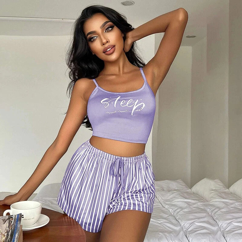 Women Ladies Sexy Lingerie Cami Vest Shorts Set Soft Sleepwear Pajamas Underwear