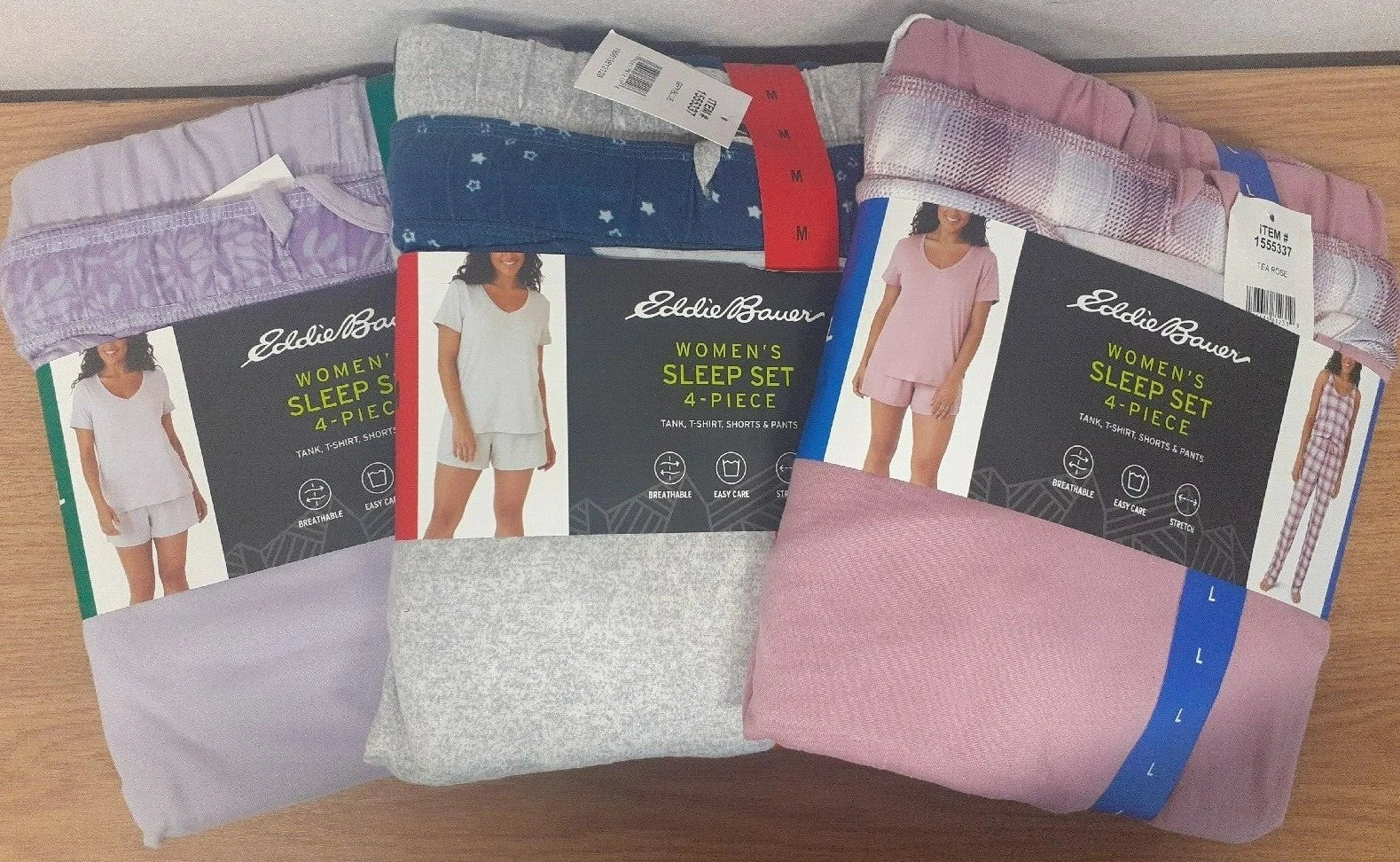 Eddie Bauer Womens Set 4-pc shorts, pants, tank, t-shirt Christmas Gift Pyjamas