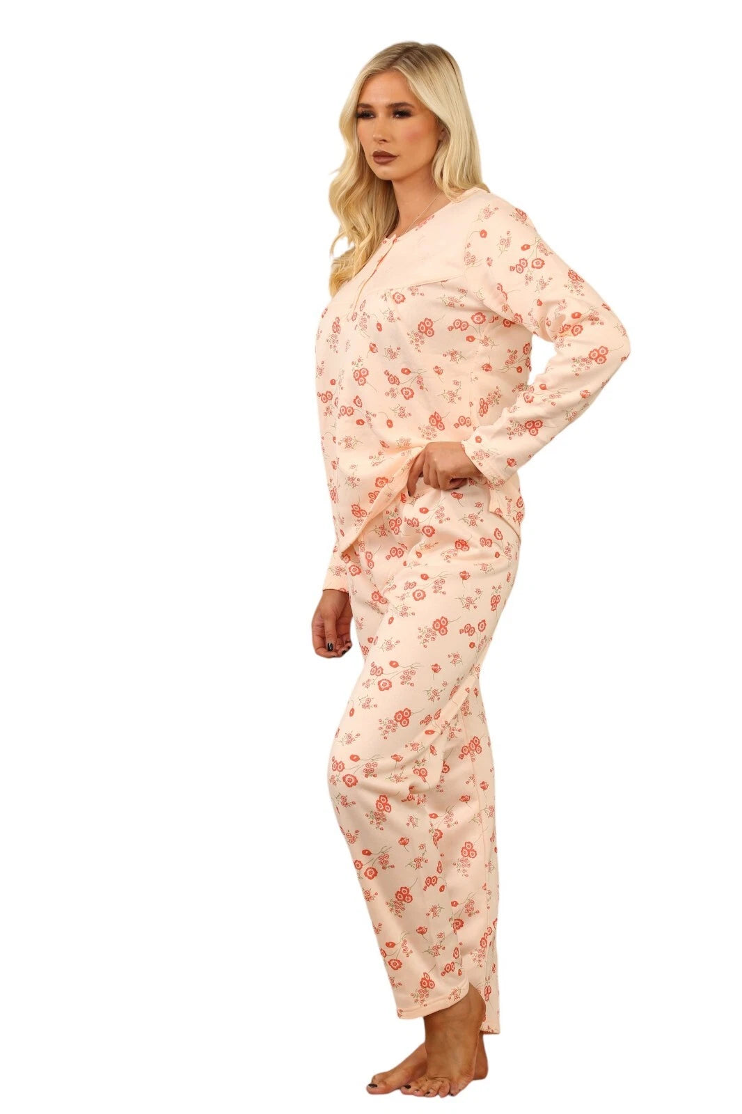 Ladies Thermal Pyjama Set Cosy Fleece Lined Winter Warm PJ Loungewear Set