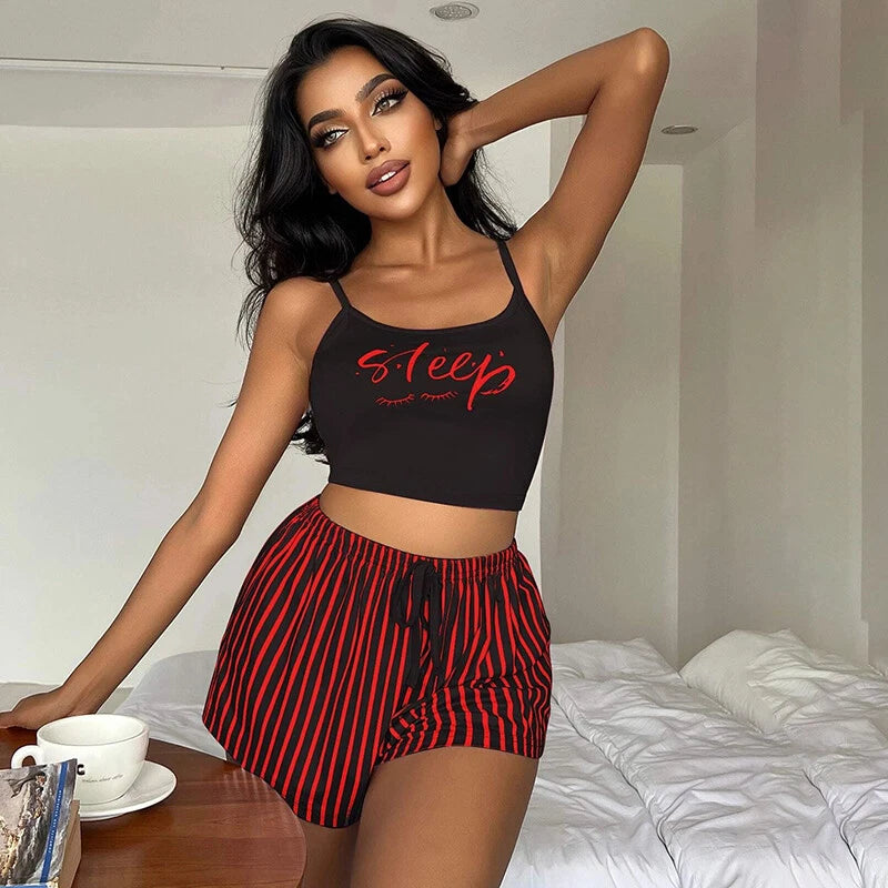 Women Ladies Sexy Lingerie Cami Vest Shorts Set Soft Sleepwear Pajamas Underwear