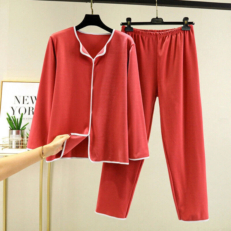 Homewear Spring New Casual Pijama Loose Nightwear Modal Pajamas Set Trouser Suit