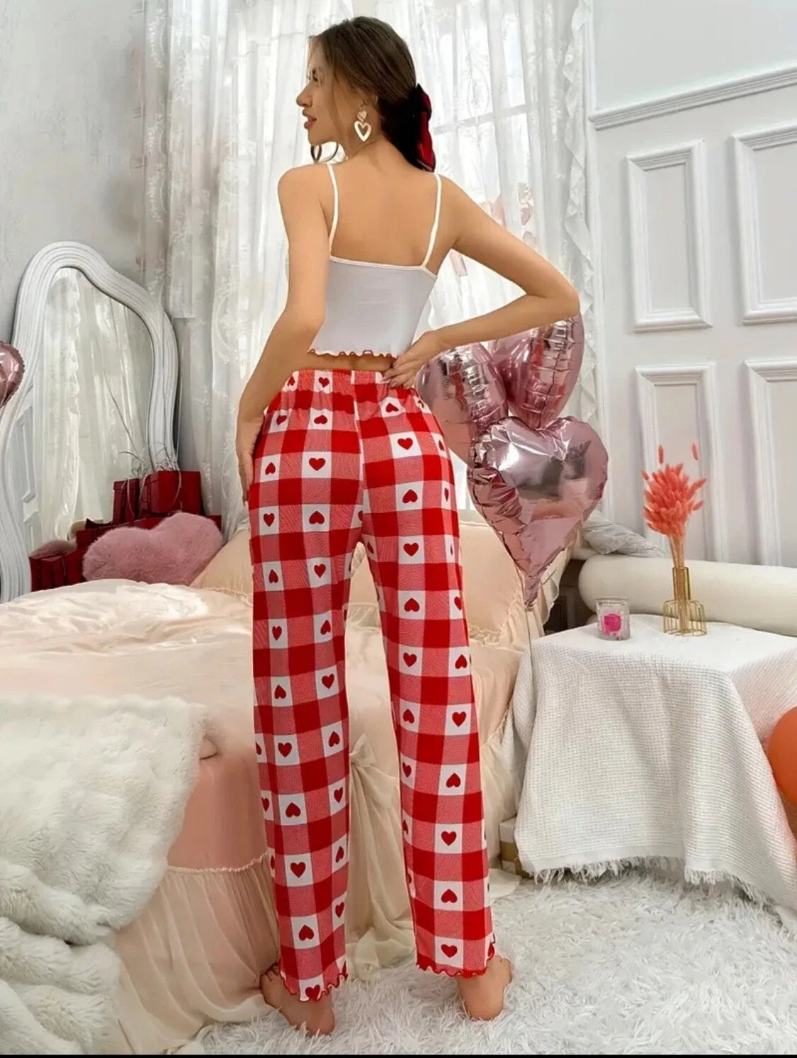 Ladies Long Pyjamas Set 100% Cotton Breathable Soft Elasticated Waistband 8-16
