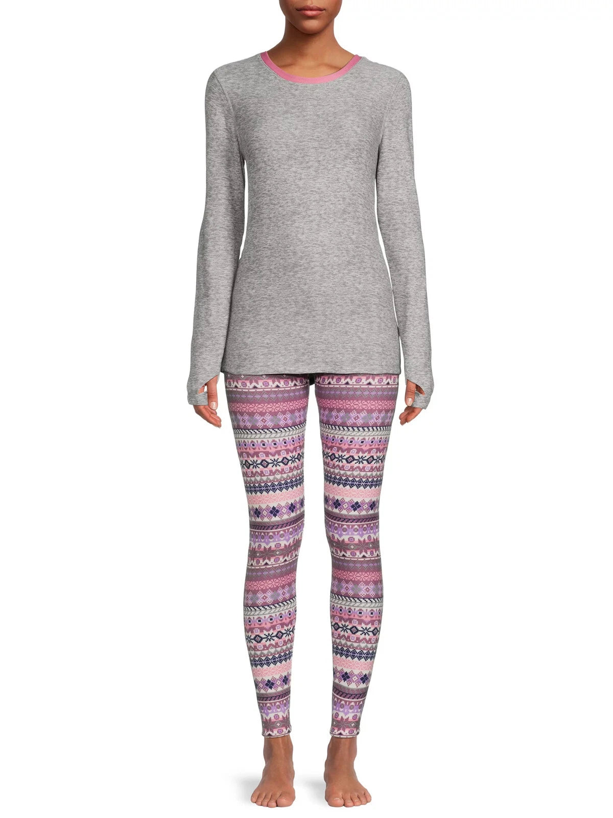 CUDDL DUDS 2 pc Set Womens S-2X ClimateRight Top Legging Pajama Base Layer