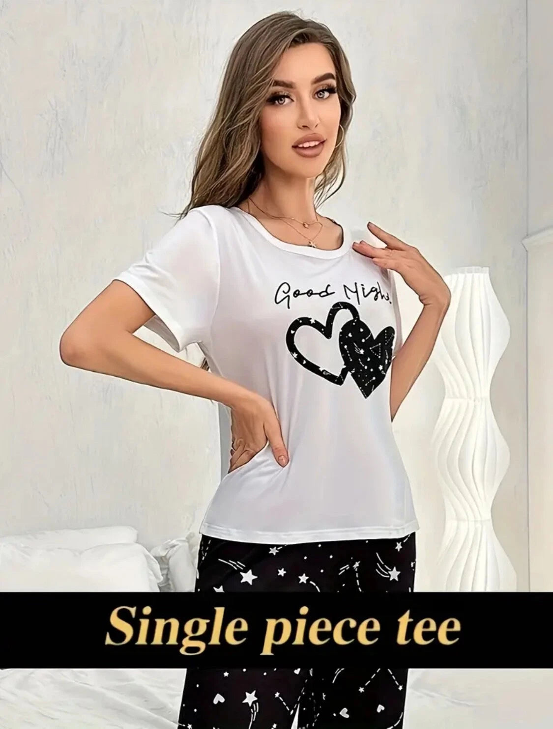 Ladies Long Pyjamas Set 100% Cotton Breathable Soft Elasticated Waistband 8-16