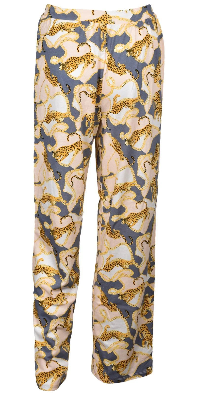 Ladies Pyjama Set Leopard Printed Womens Sleepwear Sleeveless PJS Vest Nightwear