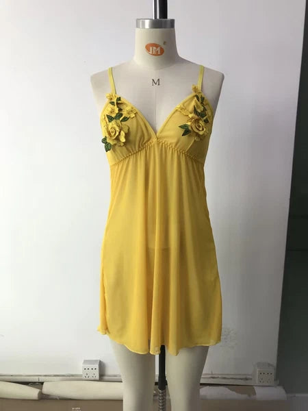 Sexy Women's Lingerie Floral Lace Sleepwear Underwear Dress See-Thru Babydoll US