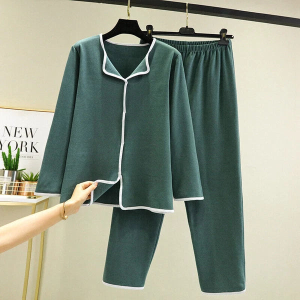 Homewear Spring New Casual Pijama Loose Nightwear Modal Pajamas Set Trouser Suit