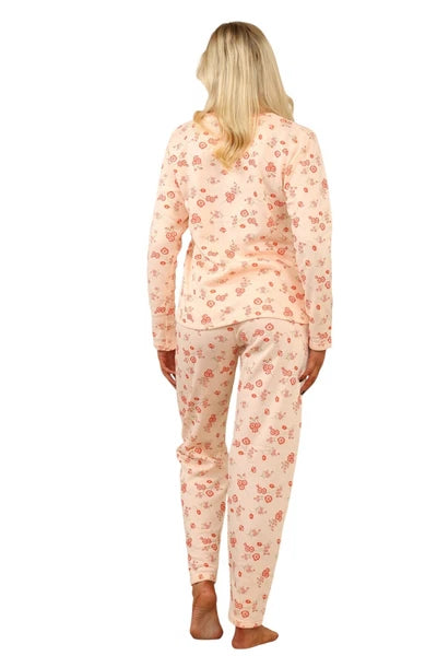 Ladies Thermal Pyjama Set Cosy Fleece Lined Winter Warm PJ Loungewear Set