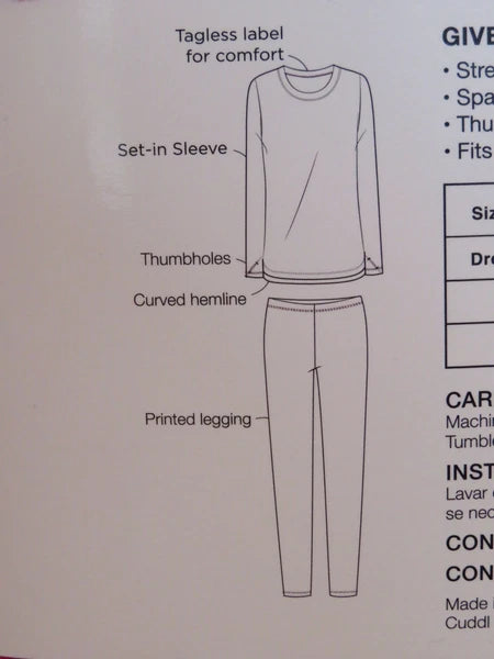 New Women’s Climate Right Cuddl Duds Red Long Sleeve Shirt Plaid Leggings Pajama