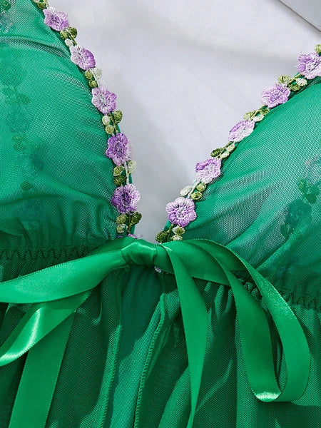 Sexy Women's Lingerie Floral Lace Sleepwear Underwear Dress See-Thru Babydoll US