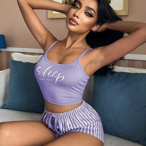 Women Ladies Sexy Lingerie Cami Vest Shorts Set Soft Sleepwear Pajamas Underwear