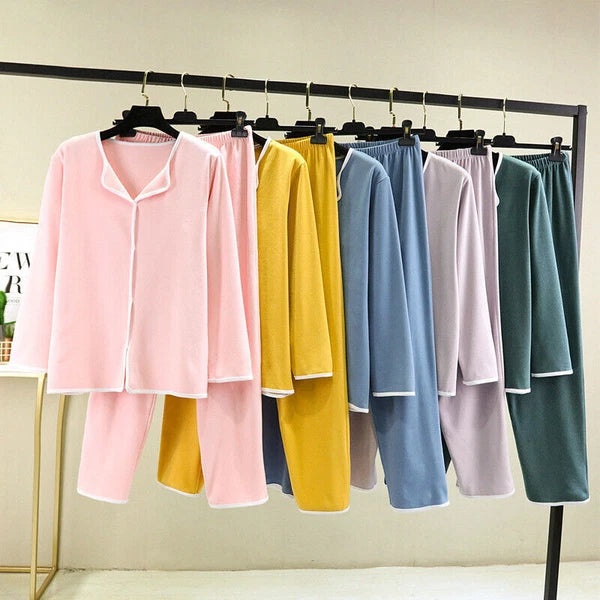 Homewear Spring New Casual Pijama Loose Nightwear Modal Pajamas Set Trouser Suit
