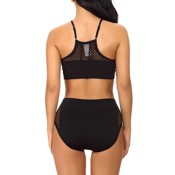 Women Sexy Lingerie Letter Print Belted Bra and Panty 2 Piece Pajamas Set Outfit