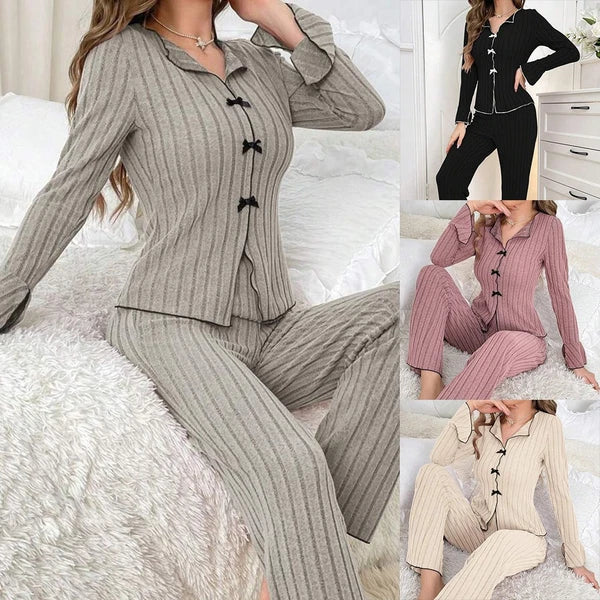 Home Relaxation Essentials Elegant Women's Autumn & Winter Two Piece Pajama Set