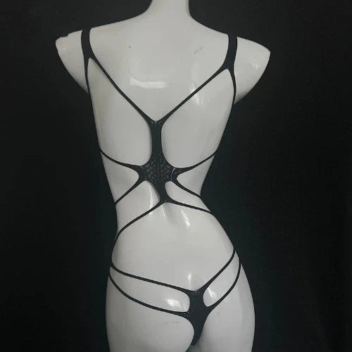 Crotchless Clothes Porn Nude Lingerie Strappy Harness Bodysuit Erotic Pajamas