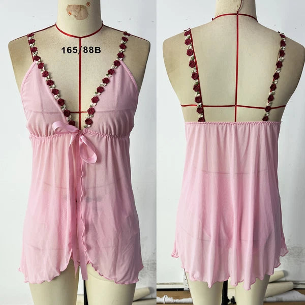 Sexy Women's Lingerie Floral Lace Sleepwear Underwear Dress See-Thru Babydoll US