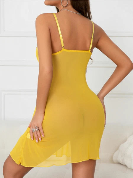 Sexy Women's Lingerie Floral Lace Sleepwear Underwear Dress See-Thru Babydoll US