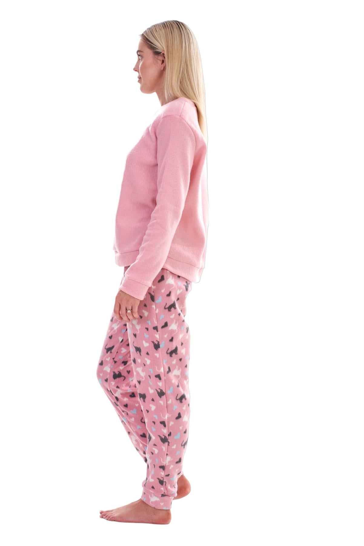 Ladies Fleece Pyjamas Printed Winter Warm PJ'S Nightwear RRP £20