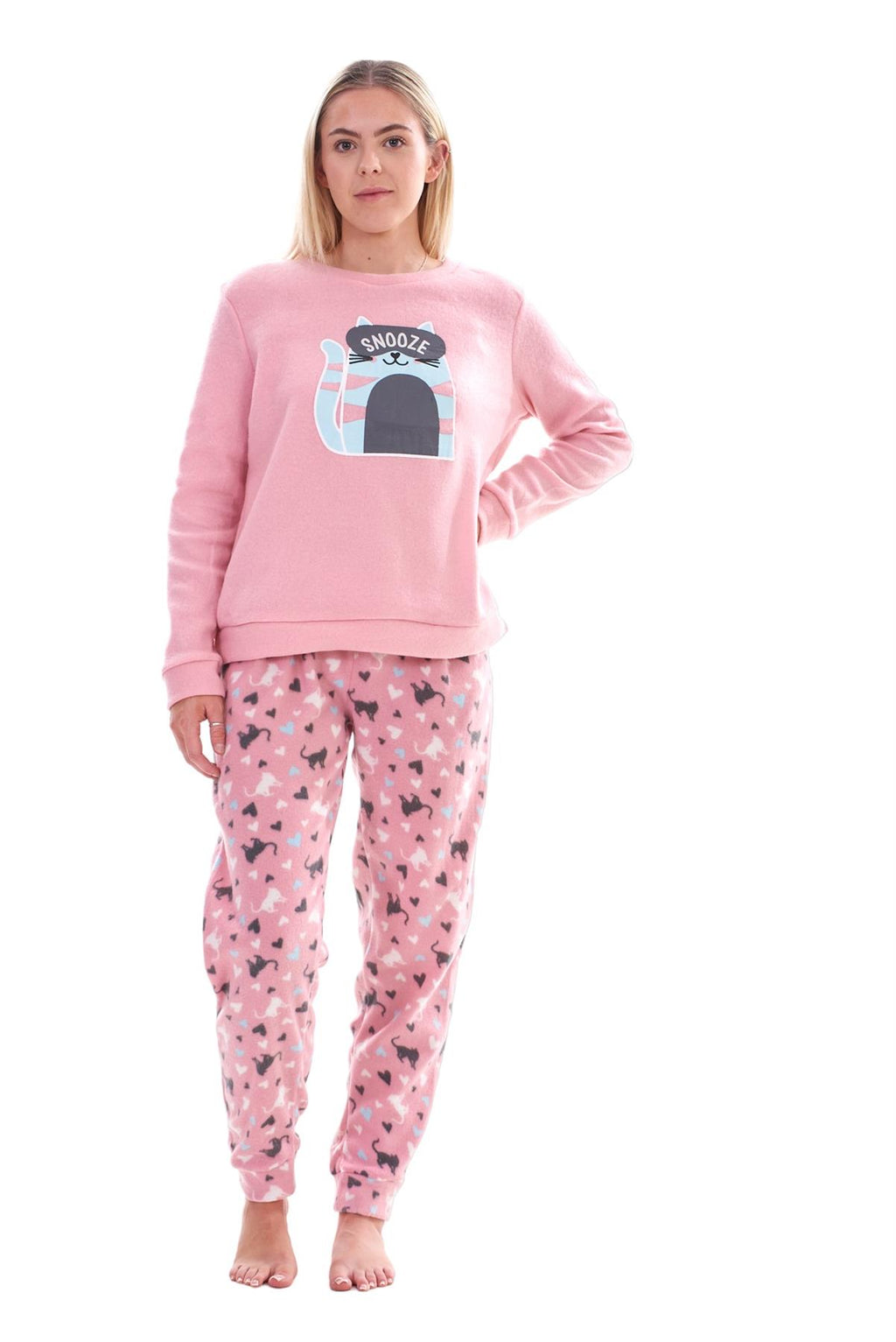 Ladies Fleece Pyjamas Printed Winter Warm PJ'S Nightwear RRP £20