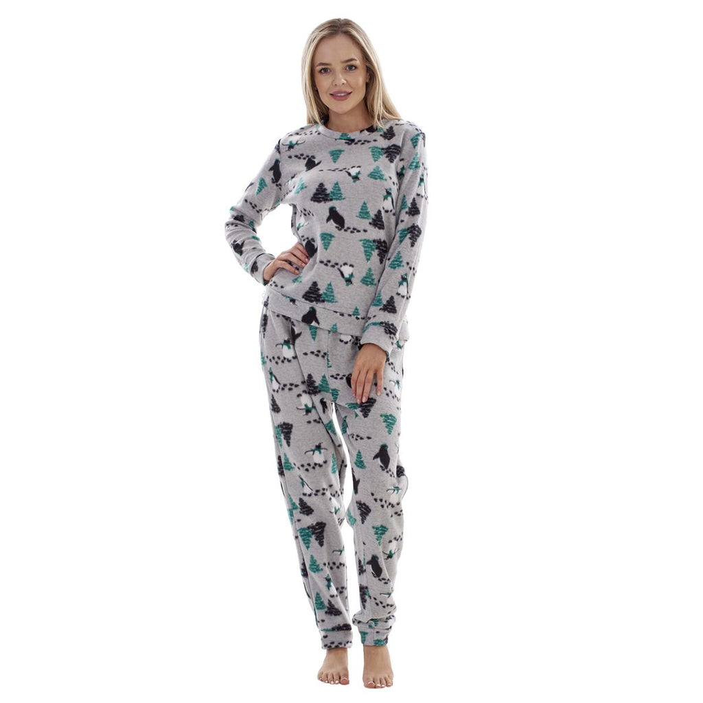Ladies Fleece Pyjamas Printed Winter Warm PJ'S Nightwear RRP £20