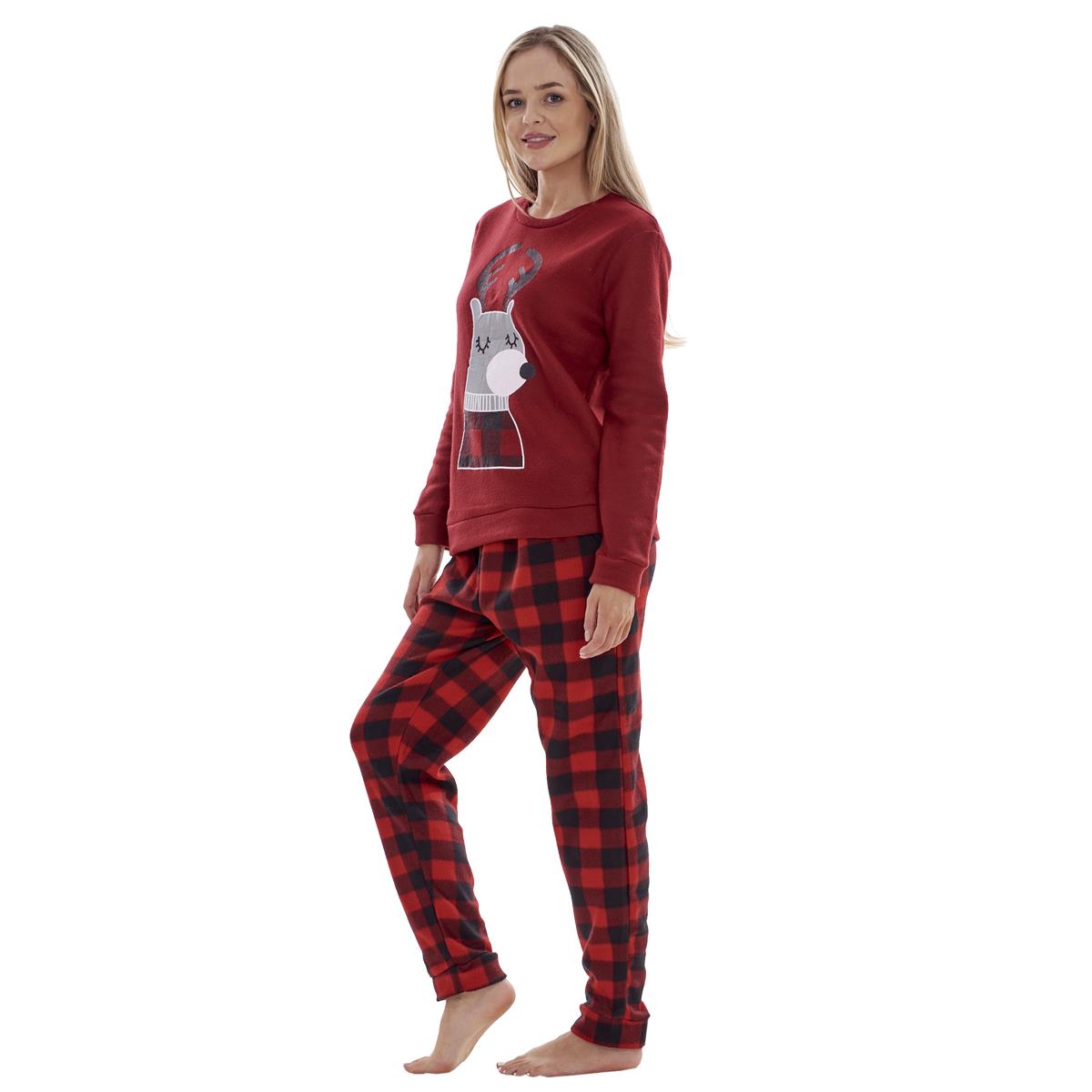 Ladies Fleece Pyjamas Printed Winter Warm PJ'S Nightwear RRP £20